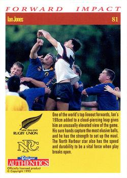 1995 Card Crazy Authentics Rugby Union NPC Superstars #81 Ian Jones Back